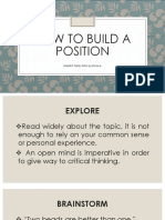 How To Build A Position