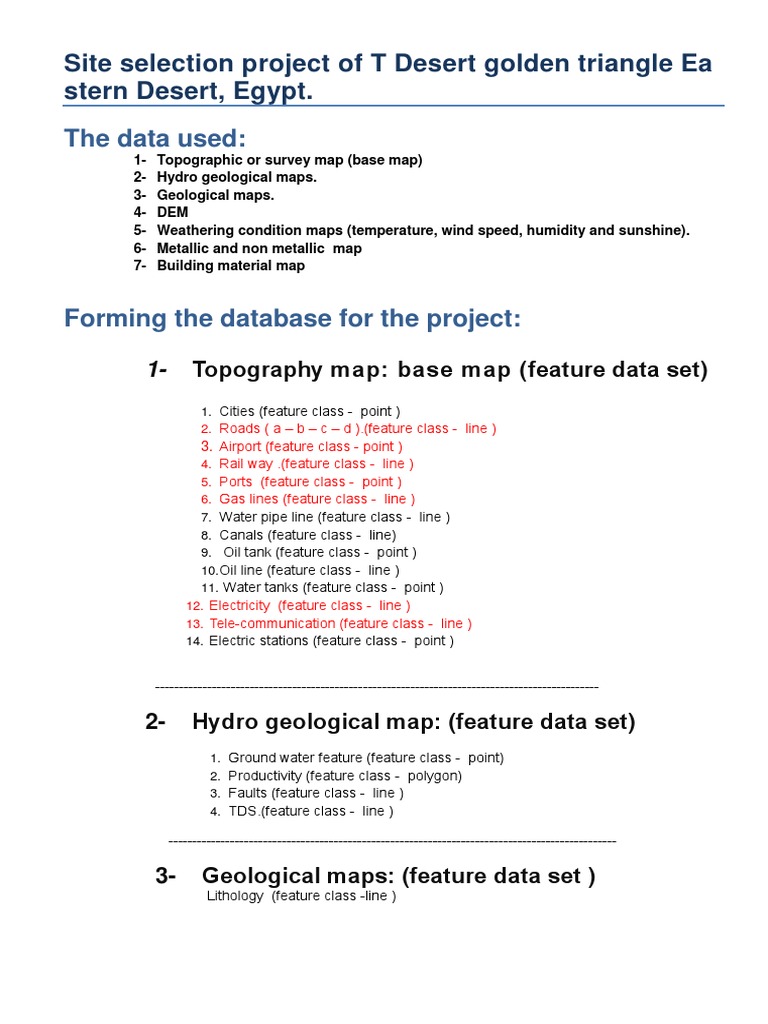 Site Selection in Eastern Desert | PDF | Map | Topography