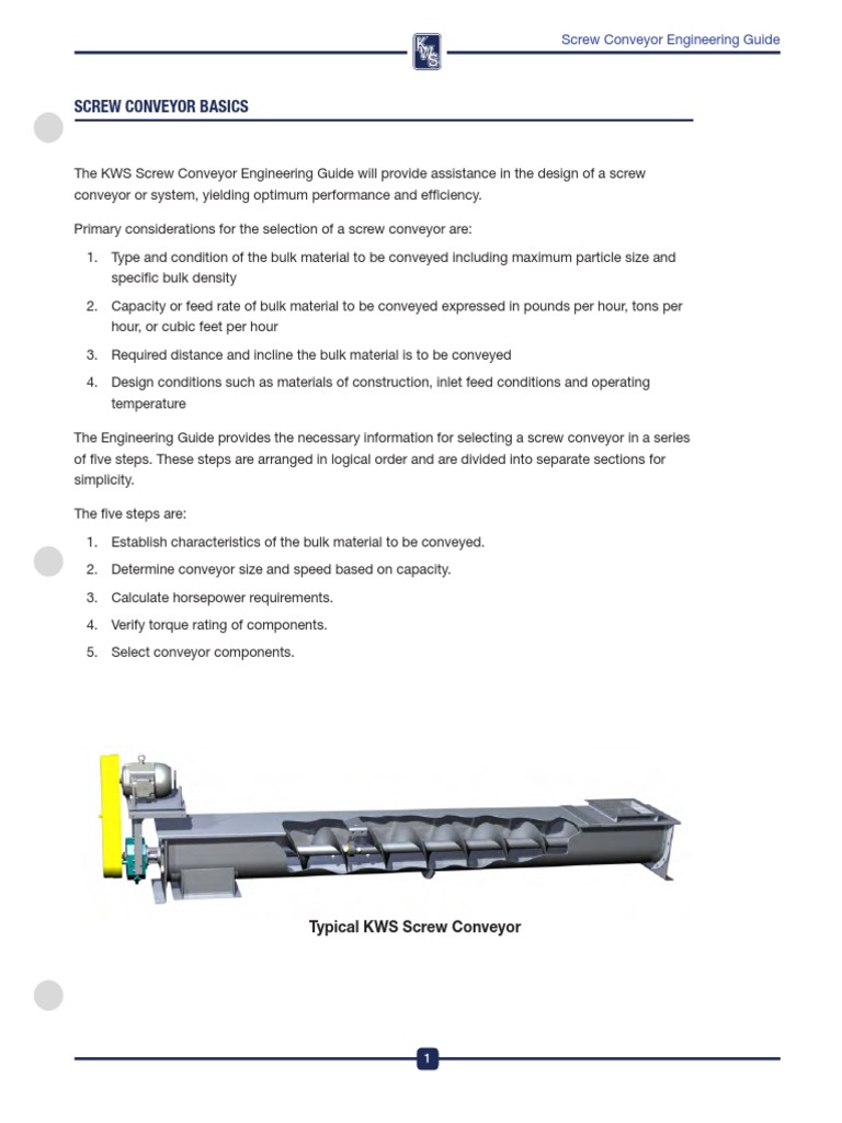 Screw Conveyor Engineering Guide | PDF | Propeller | Screw