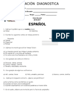 Evaluacion Diagnostica Quinto de Primaria