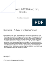 Letter From Jeff Weiner,: Ceo, Linkedin
