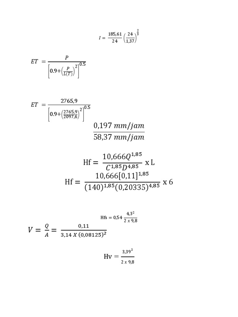 Fluid Dynamics Calculations and Results | PDF