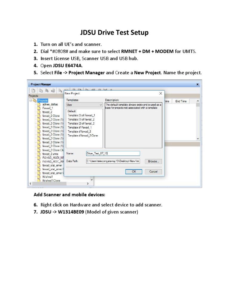 JDSU Drive Test Setup PDF File Transfer Protocol