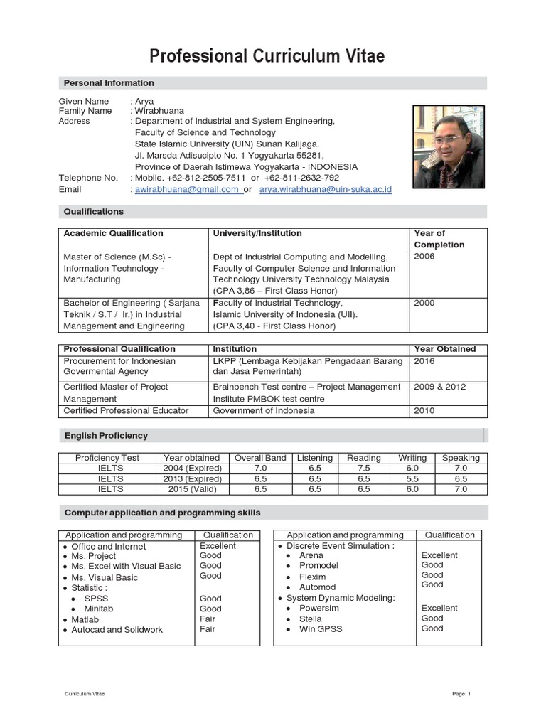 CV Ringkas Arya Wirabhuana PDF | PDF | Indonesia | International ...