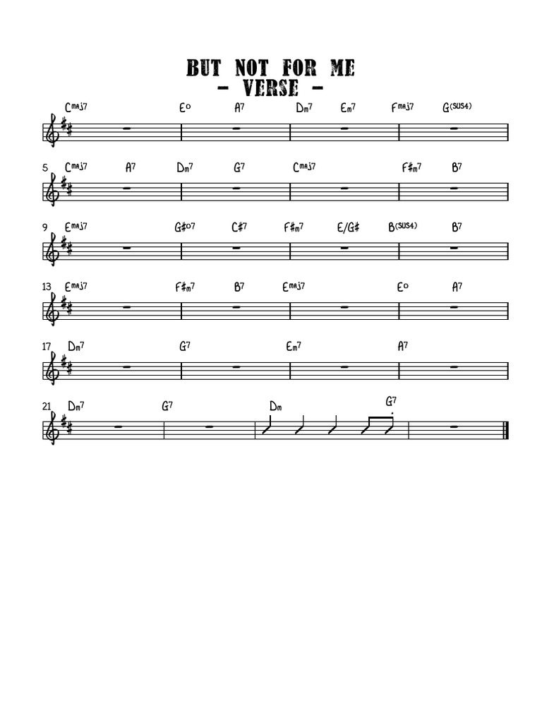 But Not For Me - Verse | PDF