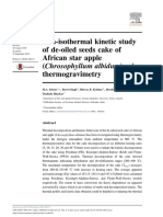 Non-Isothermal Kinetic Study of De-Oiled Seeds Cake of African Star Apple (Chrosophyllum Albidum) Using Thermogravimetry