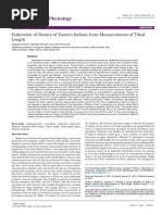 Estimation of Stature of Eastern Indians From Measurements of Tibial Length 2161 0940.1000115