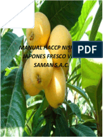 Manual HACCP níspero japonés fresco Viña Saman