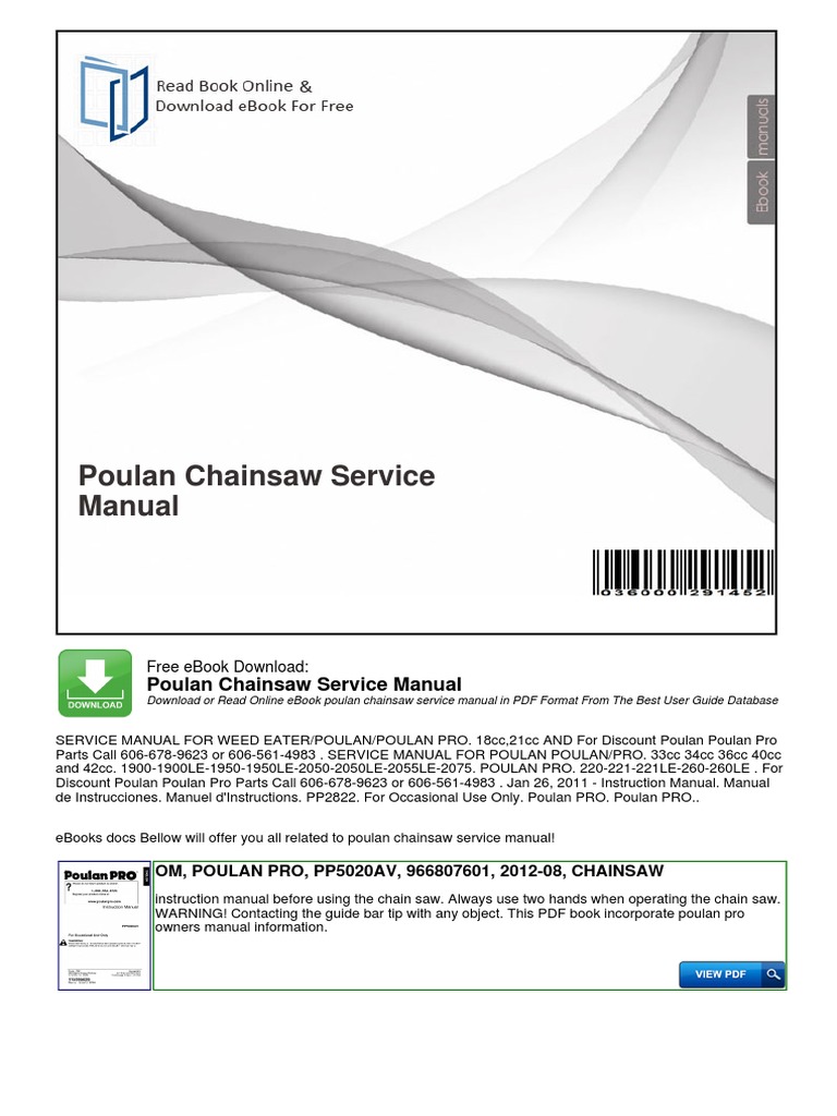 POULAN CHAINSAW REPAIR MANUAL PDF FREE DOWNLOAD intelligence overview