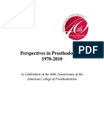 Perspectives in Prosthodontics 1970-2010 PDF