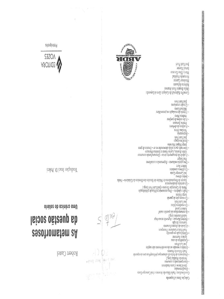 その他 rapport-t Robert Castel As Metamorfoses Da Questao Social PDF | PDF