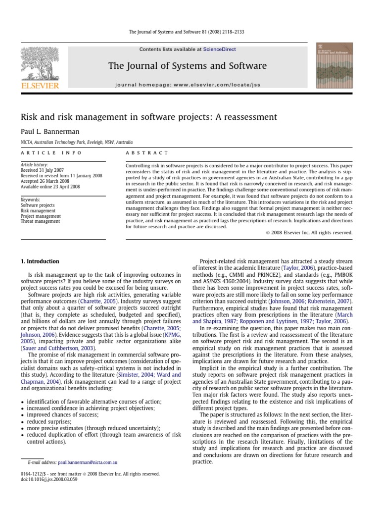 Risk and Risk Management in Software Project | PDF | Risk | Risk Management