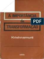 A Importância Da Transformação - Jiddu Krishnamurti