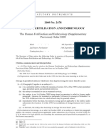 The Human Fertilisation and Embryology (Supplementary Provision) Order 2009