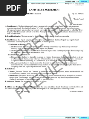 Land Trust Sample 1 Trust Law Trustee