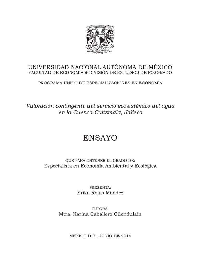 Ejemplo Portada Ensayo Especializacion | PDF