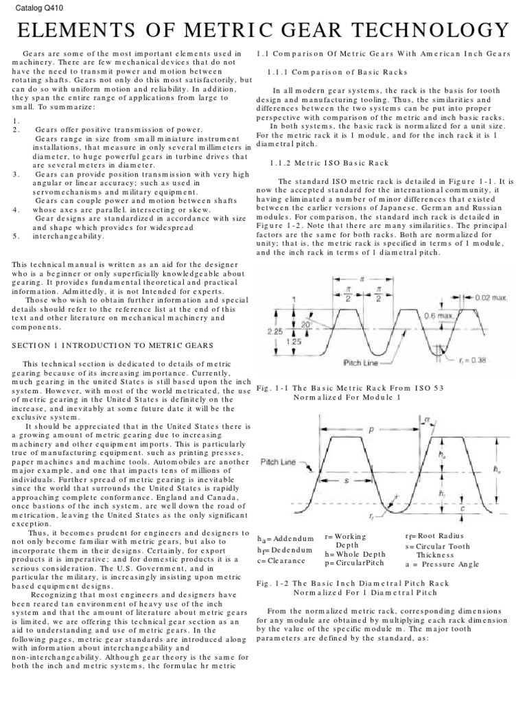 1 MetricGears PDF | PDF | Gear | Angle