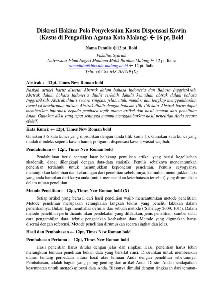 Contoh Format Artikel Contoh Format Artikel