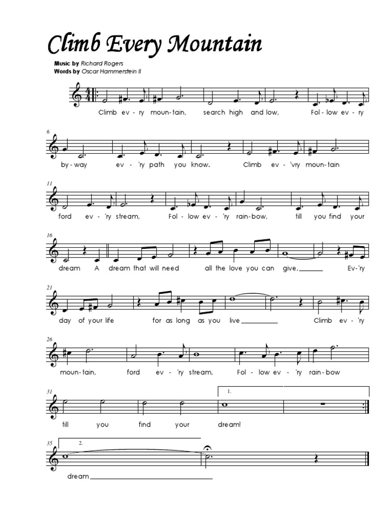 Climb Every Mountain Comedies Musicales Loisirs