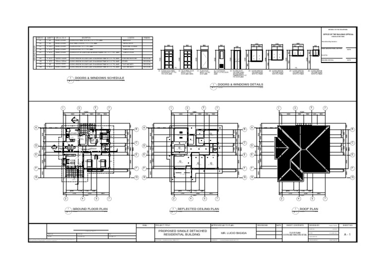 Simple One Storey Residential Building | Download Free PDF | Door | Window
