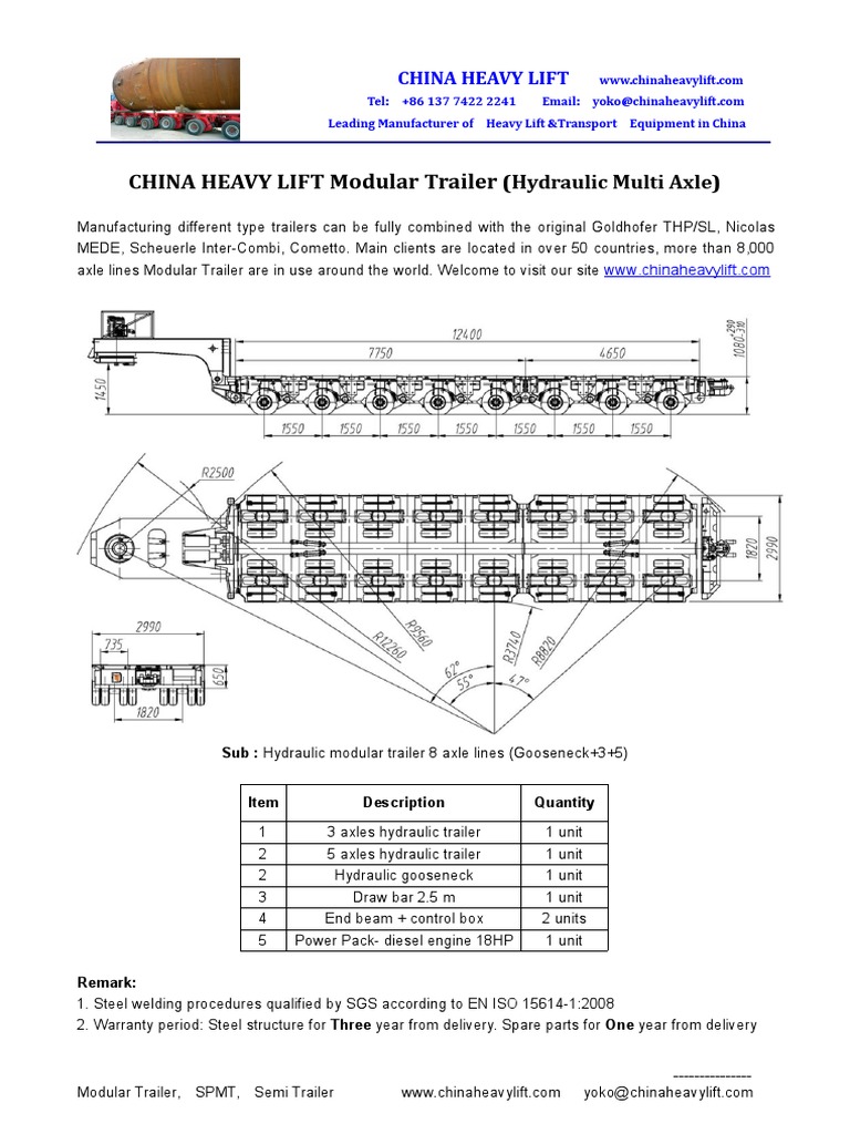 Modular TrailerHydraulic Multi Axle Chinaheavylift | PDF | Semi Trailer ...
