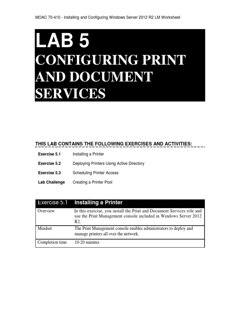 Configuring Print Services in Windows Server | PDF | Active Directory ...