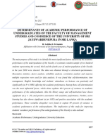 Determinants of Academic Performance of Undergraduates of The Faculty of Management Studies