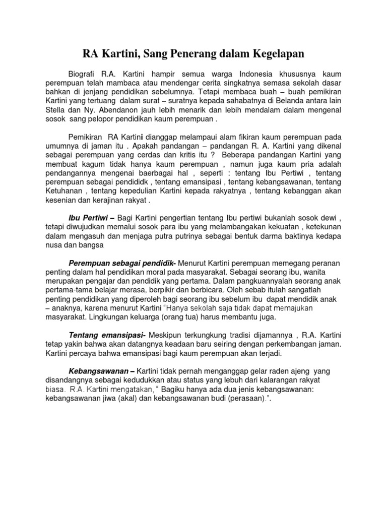 Karangan Tentang Ra Kartini Nasi