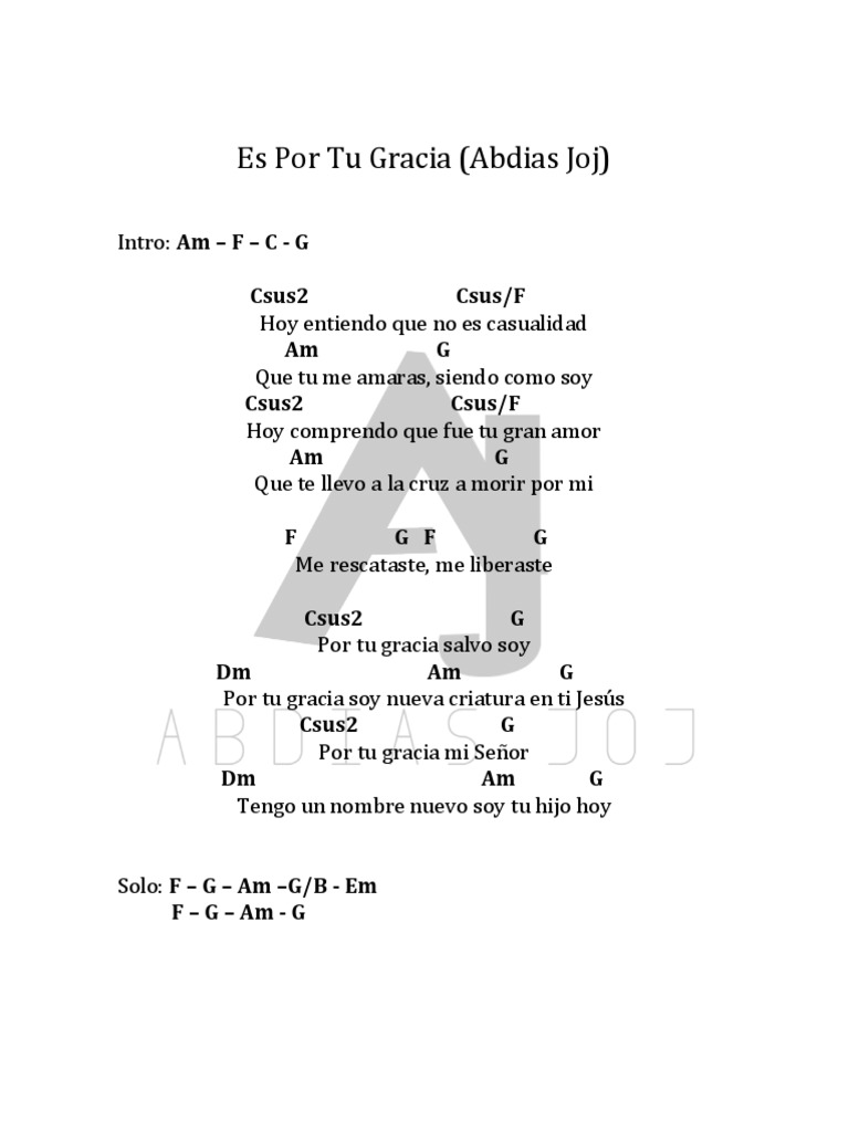 Acordes Es Por Tu Gracia