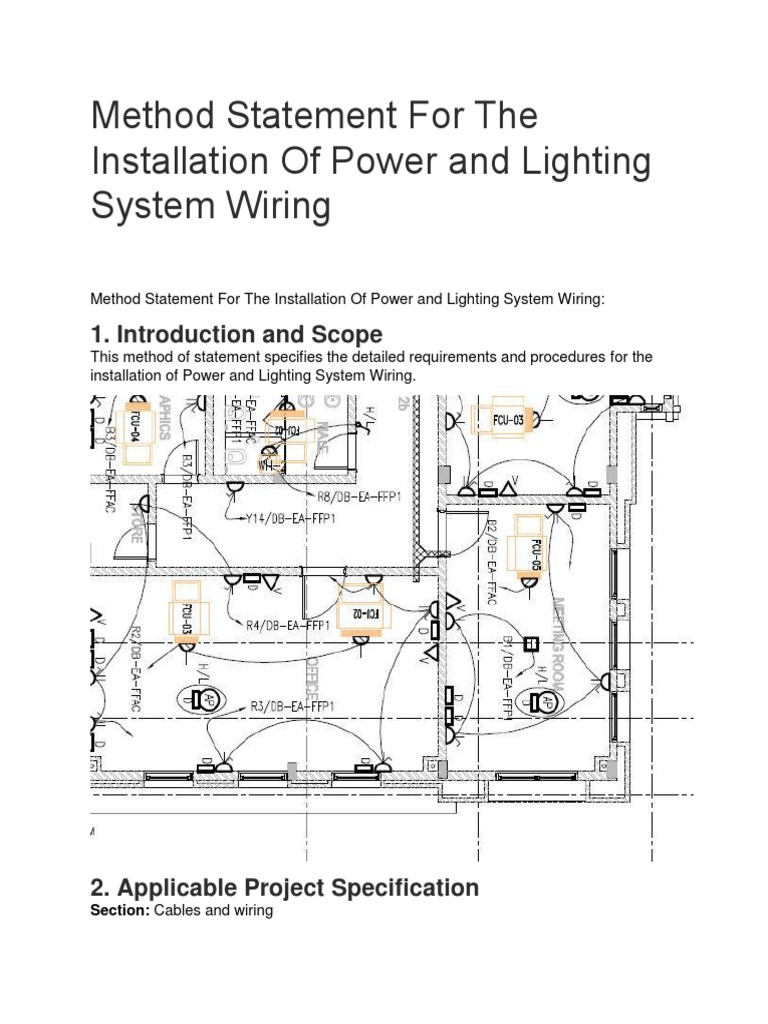 Method Statement For The Installation of Power and Lighting System