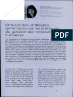 L'Impact Des Stratégies Génériques Sur Les Pratiques de Gestion