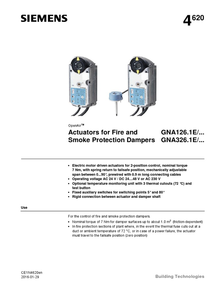 Fire Damper Actuator PDF Alternating Current Power Supply