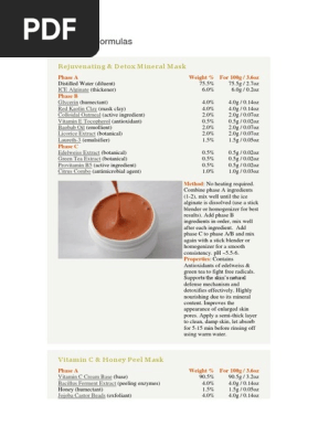 Face Mask Formulas