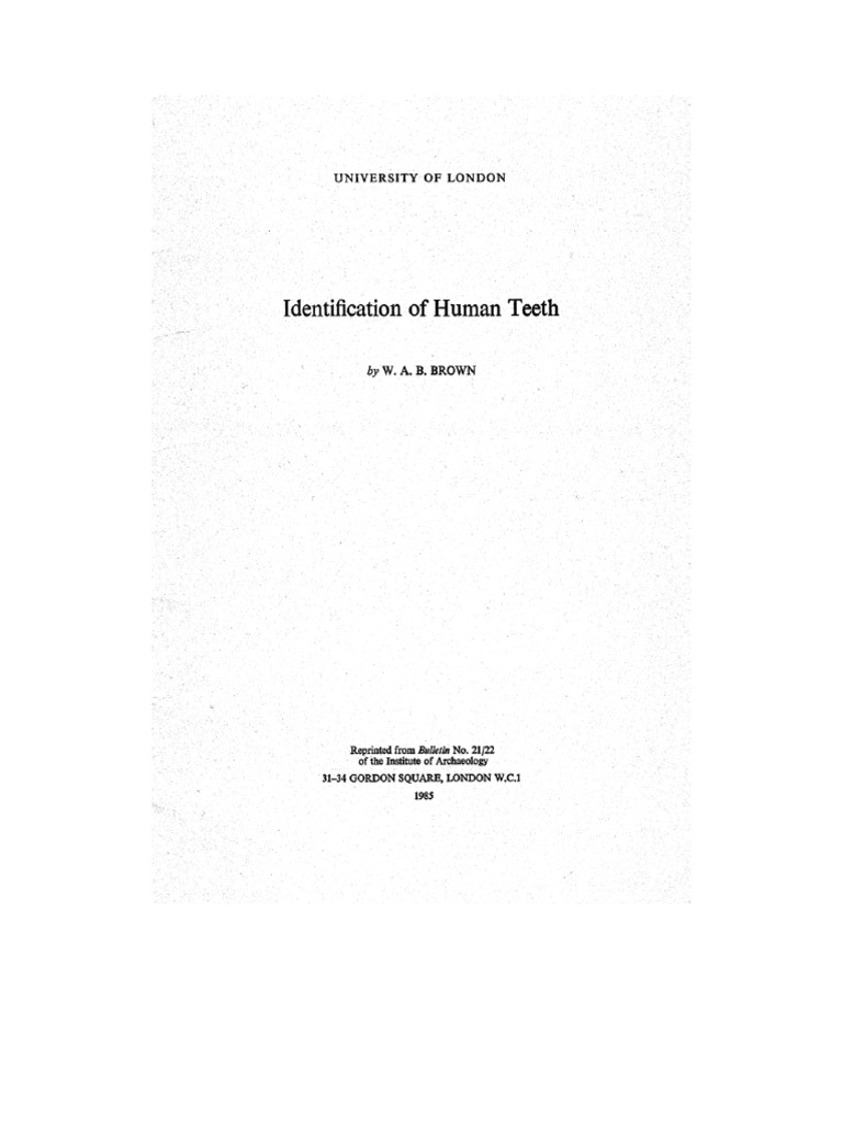 Tooth Identity PDF | PDF