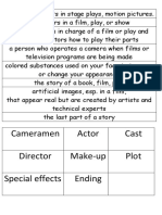 Cameramen Actor Cast Director Make-Up Plot Special Effects Ending