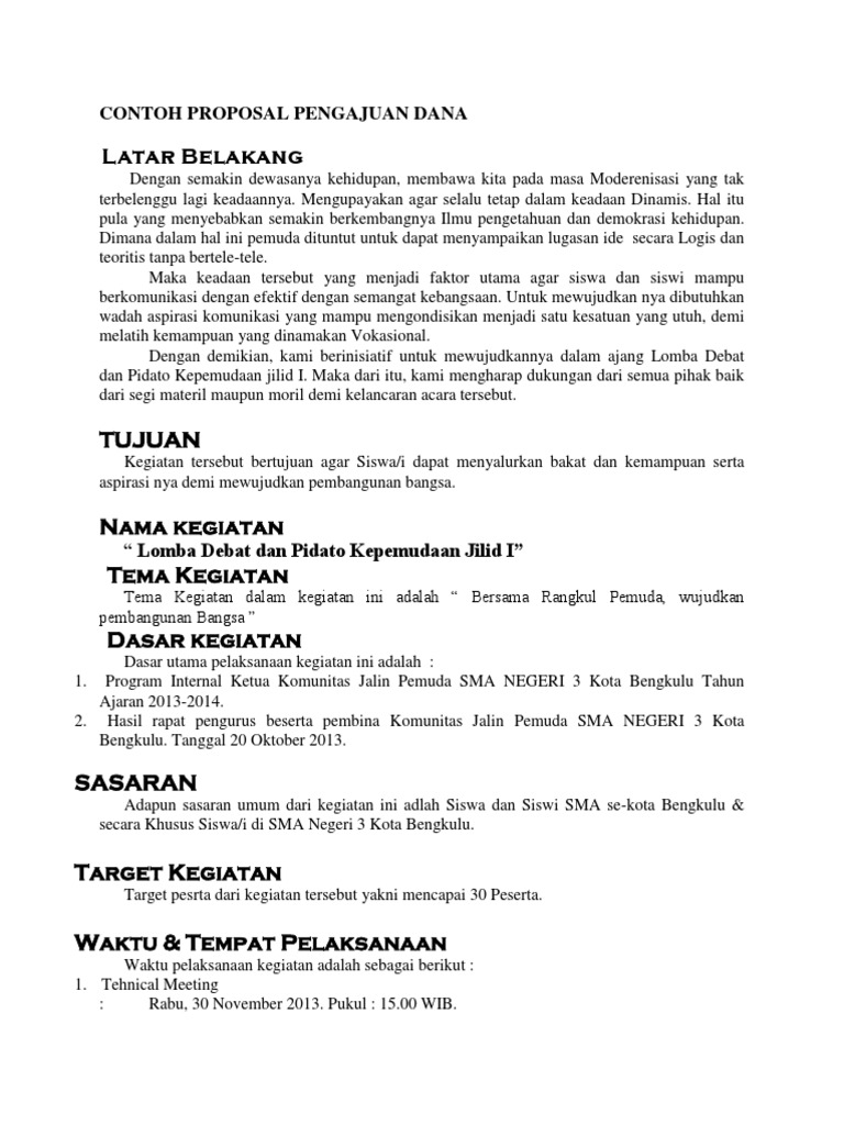 Contoh Proposal Pengajuan Dana  PDF