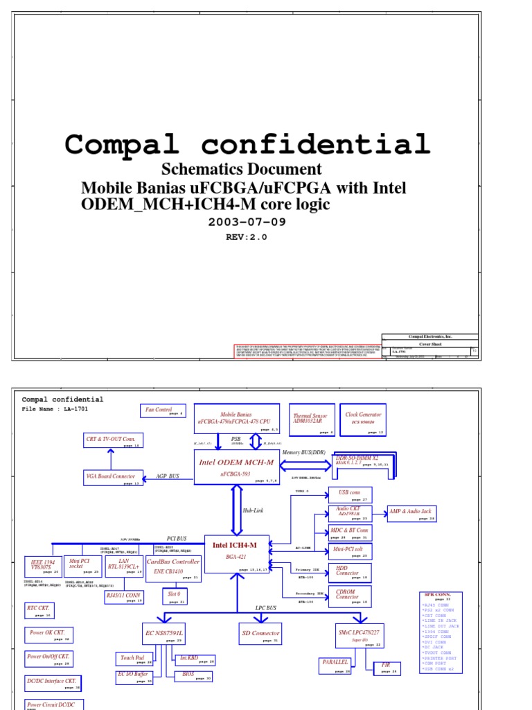 Compal La-1701 r2.0 Schematics PDF | PDF | Electrical Connector ...