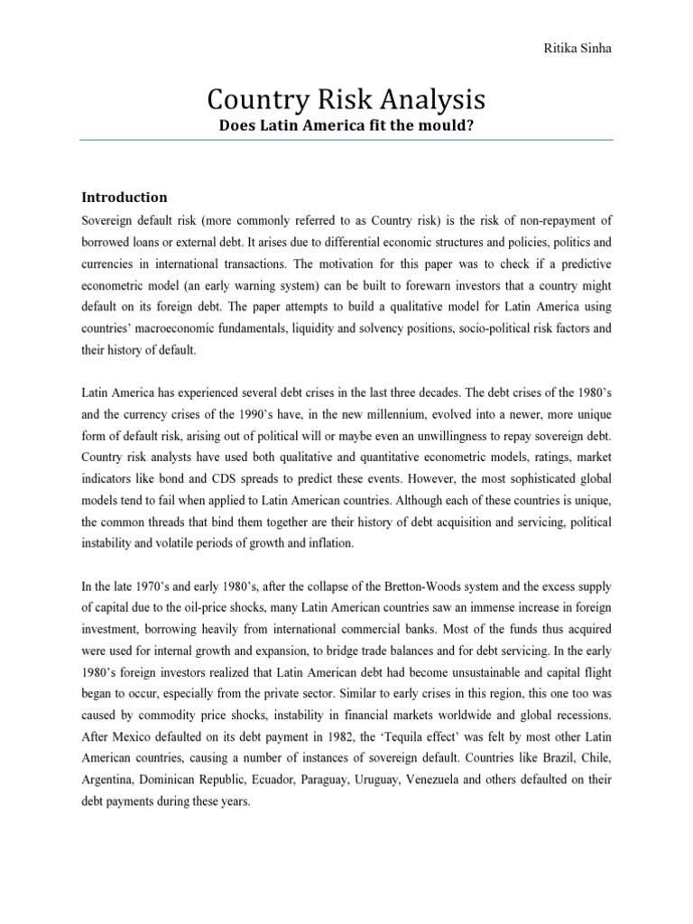 Country Risk Analysis in Latin America | PDF | Logistic Regression ...