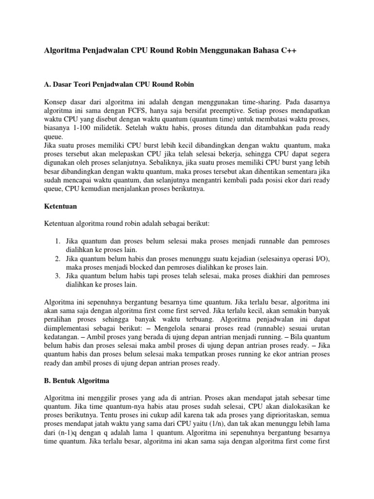 18++ Contoh Soal Algoritma Round Robin Kumpulan Contoh Soal