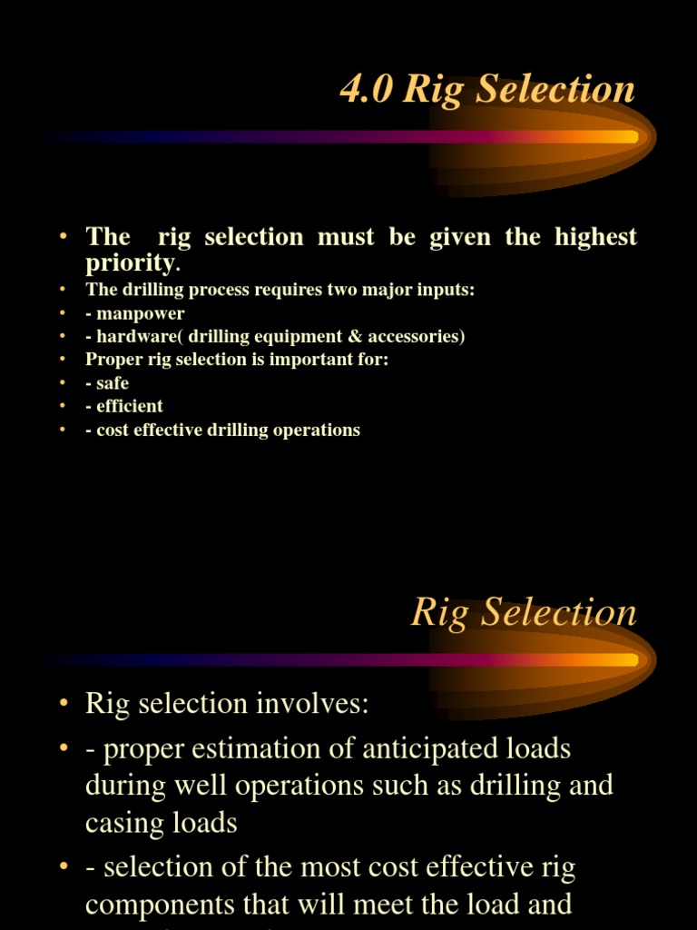 Rig Selection 3 | PDF | Drilling Rig | Offshore Drilling