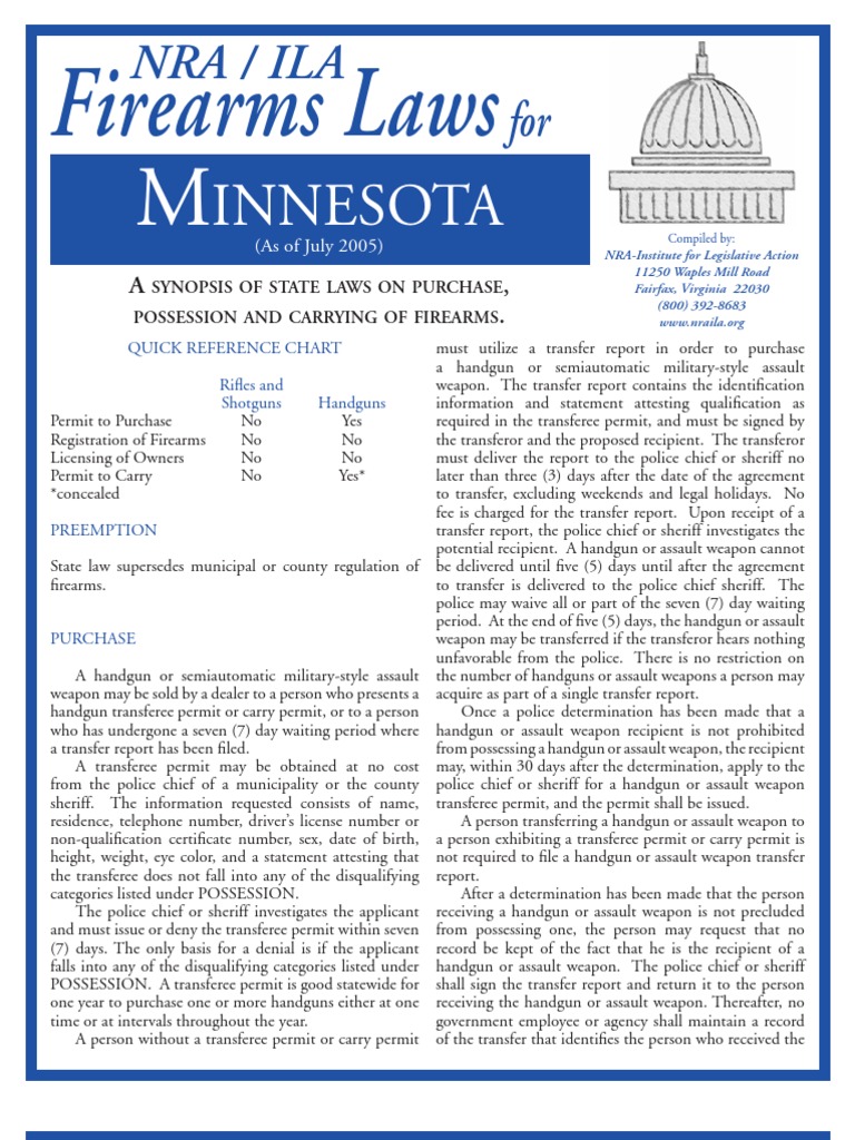 MN gun laws Firearms Concealed Carry In The United States
