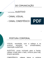 Canais de Comunicação - Canal Auditivo - Canal Visual - Canal Cinestésico