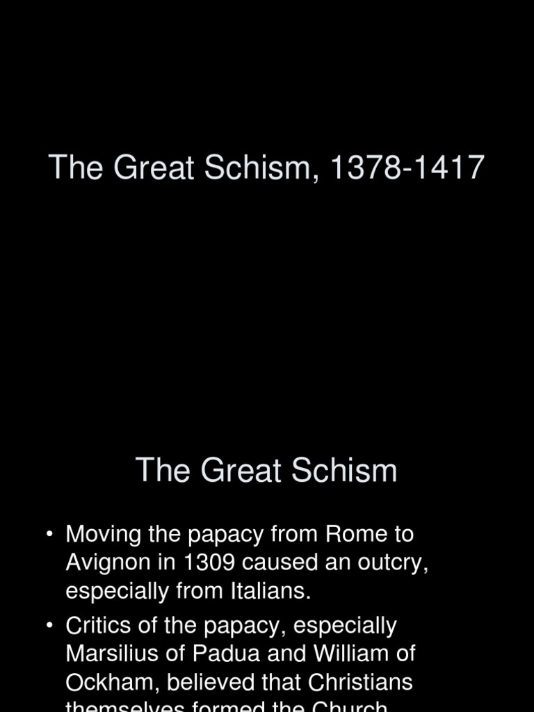 Catholic Schism PDF Pope Catholic Church