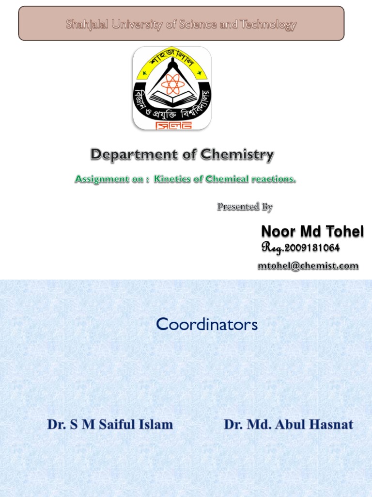 Presentation by Tohel | PDF | Reaction Rate | Chemical Reactions