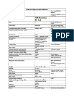 Character Backstory Worksheet