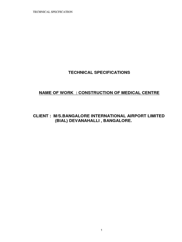 Annexure F Tech Specs | PDF | Concrete | Specification (Technical Standard)