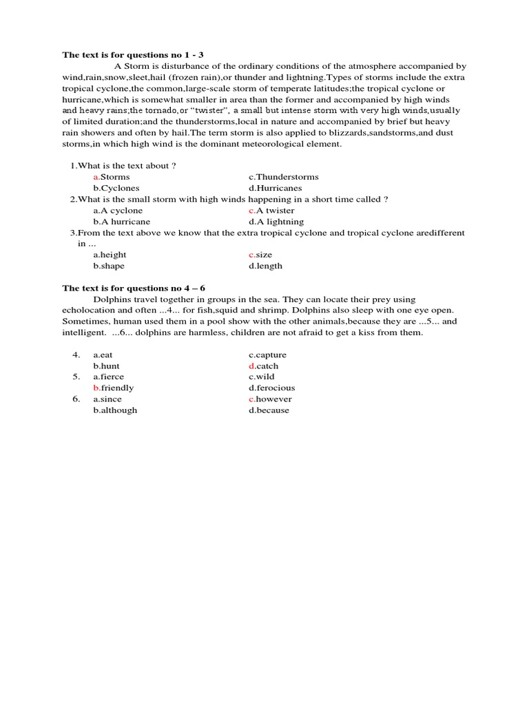 The Text Is For Questions No 1 - 3 | PDF | Language Arts & Discipline ...
