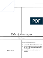Byzantines Newspapers Assignment