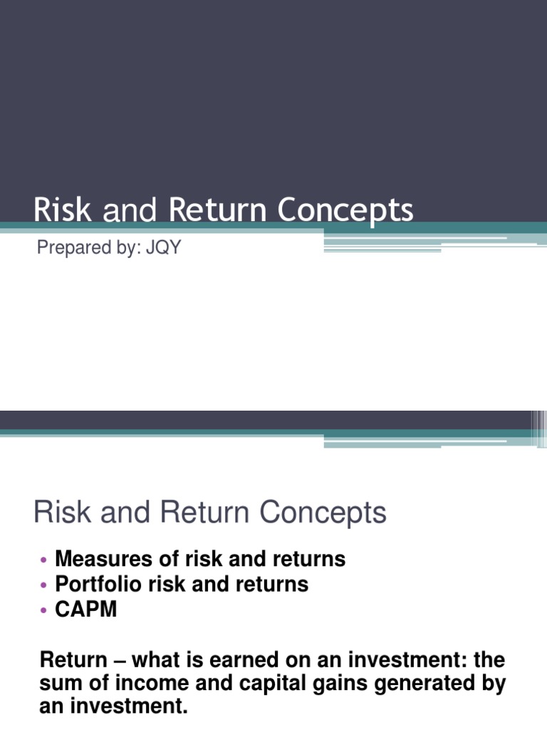 Understanding Risk and Return Concepts | PDF | Capital Asset Pricing ...