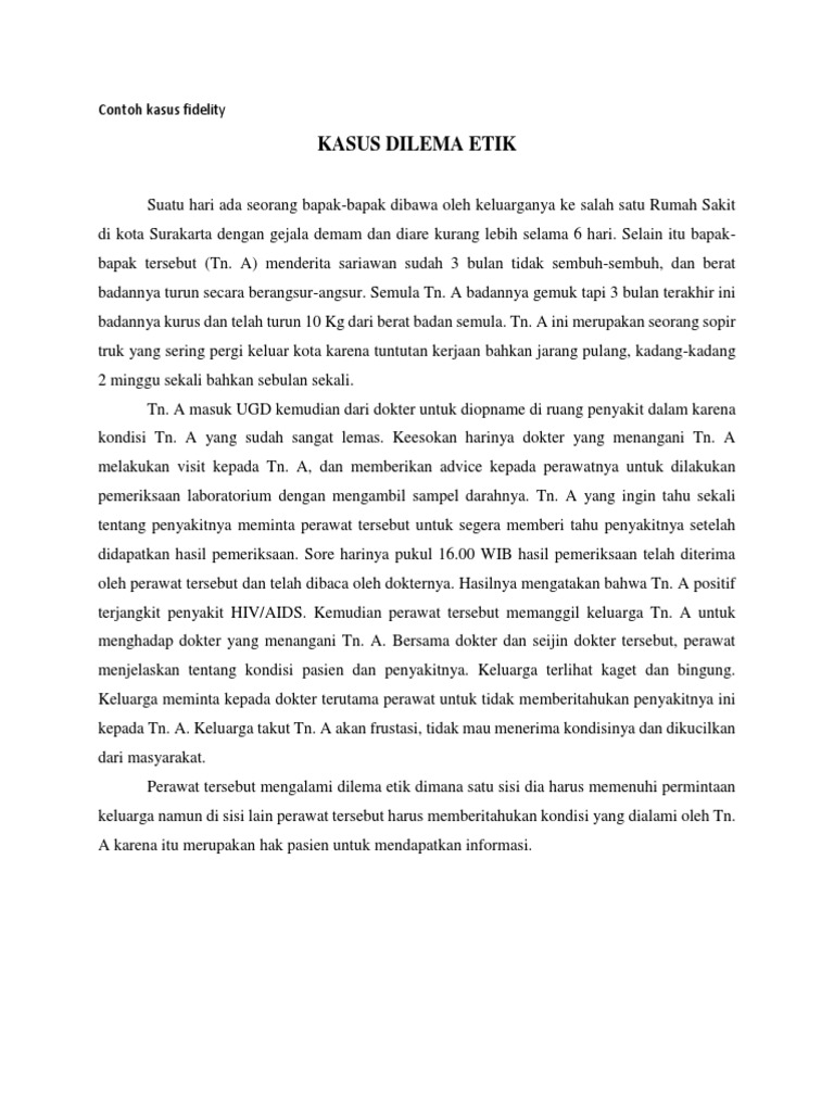 Contoh Kasus Fidelity